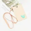 Juego de tarjetas para colgar insignia de cuero de doble capa, juego de tarjetas de identificación de empleado, tarjeta de acceso para entrada de autobús, juego de tarjetas de comida para estudiantes, juego de identificación