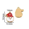Pingente de Aço Inoxidável Desenho Papai Noel com Design de Gotejamento de Óleo, Pulseira DIY Feita à Mão, Colar, Chaveiro, Enfeite Pendente, Acessório