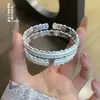 Pulseira Aberta Fushi Prata Pura 999.9 Pintada a Ouro com Padrão de Nuvem Escovado Borboleta, Finamente Trabalhada, Presente para Idosos, Presente para Mãe