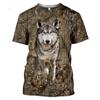 Cross-border Fonte Amazon AliExpress 2023 Verão Camiseta Masculina Animal Printed 3dt-shirt Manga Curta Crewneck Masculino