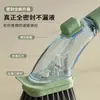 Cepillo Mágico para Limpiar Ollas con Dispensador Automático de Líquido, Mango Largo, Hecho de Fibra de Coco y Sisal, No Daña las Ollas, Adecuado para Sartenes Antiadherentes, Puede Contener Detergente