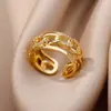 Anel Aberto Estilo Retro de Luxo Leve Transfronteiriço Zircônia Verde Banhado a Ouro 18K Esmeralda Anel de Dedo de Alta Qualidade Joia