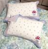Fundas de Almohada de Algodón Puro Estilo Nuevo, un Par de Fundas de Almohada para Pareja del Hogar Hechas de Gasa, Algodón Simple, No Sueltan Pelusa, con Lazos, Engrosadas