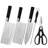 Comercio exterior Yangjiang utensilios de cocina mango de PP patrón láser Xiangyun plato cuchillo de cinco piezas cuchillo de cocina cuchillo para huesos entrega de regalo