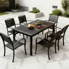 Mesas e Cadeiras de Exterior, Conjunto de Mesas e Cadeiras para Pátio, Café de Lazer, Varanda Aberta ao Ar Livre, Terraço de Jardim, Mesas e Cadeiras de Madeira Plástica
