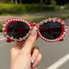 Novos Óculos de Sol de Diamante e Pérola com Armação Redonda Estilo Europeu e Americano para Festa - Lançamento 2025 - Moda Amazon Cross-Border para Homens e Mulheres