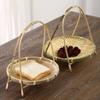 Atacado artesanal produtos de bambu cesta multi-camada cesta de armazenamento doméstico mesa cesta de frutas cesta de bambu bandeja de chá