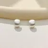 Pendientes de botón simples Mate Cepillado Forma de frijol dulce y genial Irregulares de metal Estilo retro coreano Pendientes Pendiente Pendiente Colgante