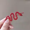 Pasador de Serpiente Espíritu Rojo Transfronterizo Europeo y Americano Clip de Pedrería Clip Lateral Tocado Pasador Infantil de Gama Alta Clip para Flequillo Femenino