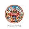 Nuevos Platos de Papel Vasos de Papel Vajilla Desechable Decoración de Fiesta de Cumpleaños de Circo Accesorios de Fiesta de Carnaval de Terror de Halloween