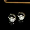 Brincos de Estrela Estilo Europeu e Americano para Mulheres, Design de Nicho de Luxo Leve, Zircônia com Diamante Branco Geométrico Gota de Chuva Acessórios Femininos