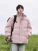 Chaqueta de Algodón de Invierno Repelente al Agua Estilo Nuevo Cálida Cuello Alto Ropa de Algodón Unisex Engrosada Nicho Chaqueta de Panal al por Mayor