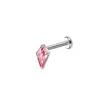 Aretes de Titanio F136 Piedra de Cometa Circonita Forma de Diamante Aretes para Hélice Corporal Hilo Cuerpo de Aleación de Titanio G23 Joyería para Perforación Corporal Transfronterizo