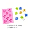 Molde de Silicona de Flor Pequeña Margarita Flor de Ciruelo Flor de Cinco Pétalos Girasol Resistente a Altas Temperaturas Fondant Chocolate Incienso Yeso