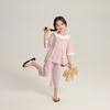 Pudding Haru Roupas Infantis Roupas de Verão Pijamas Infantis Verão 2025 Novo Conjunto Casual de Manga Curta para Casa para Meninas