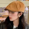 Gorra de Pana Vintage Británica Cara de Niño Pequeña Boina Versátil para Todo Combinación Casual Gorra Anti-adelante Versátil para Todo Hombres