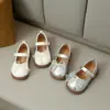 Zapatos de Princesa para Niña Estilo Nuevo Primavera 2026 Suela Suave Zapatos de Baile para Bebé Niña Zapatos Pequeños de Piel con Moño Tejido para Niña