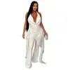 C7799 Transfronterizo 2026 Nuevo Conjunto Elegante de Moda para Mujer: Top de Tirantes Asimétrico con Cinta y Pantalones de Pierna Ancha
