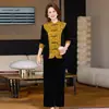 Conjunto casual de moda nuevo para otoño e invierno para señoras de mediana edad, talla grande, adelgazante y rejuvenecedor, versátil.