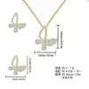 Brilhante Pérola Cobre Brincos Conjunto de Colar Borboleta Não Desbota Feminino Luxo Leve Alta Qualidade Atacado Transfronteiriço Joias