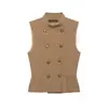 Comércio Exterior 2026 Outono Novo Estilo Europeu e Americano Moda Feminina Casual Solto Babado Colete Top 7709333