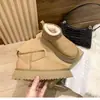 Botas de neve antiderrapantes com sola grossa e forro de pelo para mulheres 2023 Inverno botas curtas quentes e grossas com forro de fleece