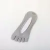 Calcetines finos transpirables de color liso de seda helada de corte bajo para mujer con cinco dedos para primavera y verano, calcetines de malla de terciopelo con dedos divididos