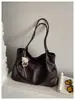 Bolsa Tote Simples Retrô Estilo Coreano Feminina Nova Moda Grande Capacidade para o Trabalho Ombro Único Versátil para o Dia a Dia Bolsa de Axila