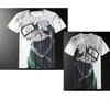 Moda Masculina Casual Cráneo Blanco y Negro 3D Pareja Impresión Digital 3D Camiseta Holgada para Hombres y Mujeres Mangas Cortas