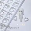 Accesorios para uñas transparentes blanco glaciar fondo puntiagudo diamante grande nuevo fondo transparente nude Diamante corazón torcido almohada cuadrada gruesa taladro de uñas de forma especial