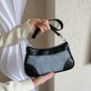 Bolso de axila con costuras retro y textura a la moda para mujer 2023 Invierno nuevo versátil ins bolso bandolera bolso cuadrado pequeño para mujer