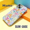 Funda de teléfono floral multicolor estilo pastoral coreano para iPhone 15, cubierta protectora fresca y relajante, funda con película anticaída 17pm