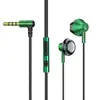 Auriculares planos de metal con graves potentes, auriculares con cable y control por cable, auriculares de fábrica directa al por mayor, auriculares de regalo para teléfono móvil
