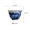 Taza de té de porcelana azul y blanca estilo antiguo para uso doméstico, taza maestra de cerámica, juego de té Kung Fu individual, estilo retro