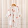 Mameluco para Bebé, Mono de Algodón de Manga Larga con Abertura, Pijama Delgado, Bata Nueva de Verano de Manga Corta para Niños y Niñas
