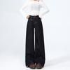 Jeans Wide Leg Cor Tannin Estilo Retrô Americano Laranja Jovem Feminino Solto Slim Cobre o Quadril Calças Elegantes Versáteis