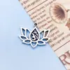 Mezcla 20 Colgantes Sencillos de Plata Antigua Oro Antiguo Yoga Loto Aleación Joyería Hecha a Mano Collar Pulsera Cuentas Pequeños Accesorios