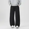 Calça de trabalho masculina estilo americano em algodão puro, off-white, novo modelo de outono 2026, perna reta, solta, casual, calça comprida moderna