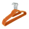 Cabide flocado de 42cm, cabide de veludo antiderrapante, cabide para armazenamento e organização doméstica, suporte multifuncional para roupas, cabide de plástico