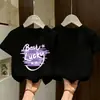 Ropa de Verano para Niñas de Algodón Puro Ropa Infantil 2026 Nuevo Estilo Camiseta de Manga Corta Infantil Niños Medianos y Grandes Estampado de Dibujos Animados Ropa de Verano Top