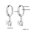 Brincos de Zircônia Estilo Europeu e Americano, Brincos Simples e Elegantes com Pedras de Diamante em Forma de Gota para Mulheres, Brincos de Aço Inoxidável Banhados a Ouro, Venda Direta do Fabricante