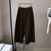 [Bizheng] Novidade Outono e Inverno 2025 Estilo Coreano Cintura Alta Efeito Emagrecedor Simples Versátil Veludo Fino Reto Casual Calça de Perna Larga para Mulheres 5358