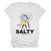 Estación Independiente de Ebay Europea y Americana Ropa Casual y Cómoda para Mujer Salada Todo Allí Sabores Camiseta de Manga Corta con Cuello Redondo