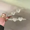 Pasador de Pelo con Forma de Corazón, Pinza para el Pelo de Cristal Estilo Hada, Elegante Accesorio Lateral para el Cabello, Adorno Sencillo para el Flequillo Estilo Bosque