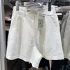 Productos de Alta Calidad del Canal: Pantalones Cortos de Lino y Algodón para Mujer, Pantalones Casuales Finos y Transpirables, Pantalones Rectos de Longitud Media, Verano 26, 482170