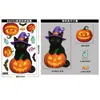 Calcomanías de Calabaza de Halloween Decoración de Arreglo para Fiesta Navideña Calcomanías Electrostáticas de Linterna de Calabaza de Caramelo Gato Negro Fantasma Calcomanías para Ventana