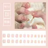 Uñas Postizas de Tamaño Completo Talla Única Parche de Uña Extraíble Cortas Simples Combinan con Todo Dulces Frescas Uñas Postizas Extraíbles