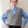 Chaleco exterior de punto de cachemira versátil estilo coreano, con cuello en V, multicapa, casual, para Otoño e Invierno 2025, al por mayor