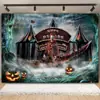 Novo pano de fundo de Halloween transfronteiriço, pano pendurado para decoração de festa de feriado, bandeira de banner para arranjo de atmosfera do festival fantasma