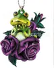 2022 Estación Independiente Nuevo Producto Colibrí Creativo Rosa Morada Amantes Accesorios para Espejo Retrovisor de Coche Decoración Colgante para Árbol de Navidad